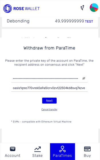 Withdraw tokens: Recipient
address
